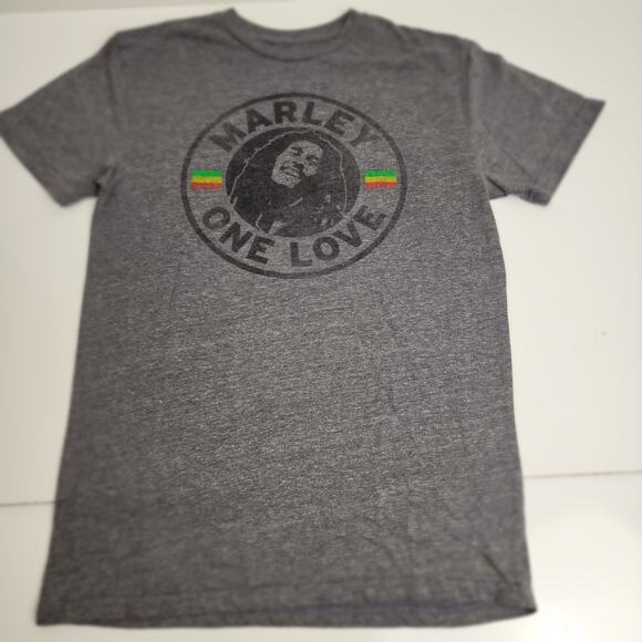 Bob Marley One Love Album Zion Rootswear Gray Short Sleeve T-Shirt Men's Size S - Picture 1 of 4